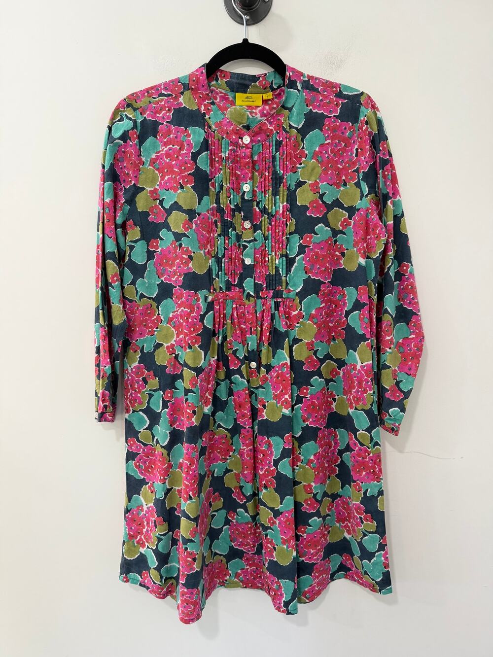 Roller Rabit Mini Shift Dress Long Sleeve Pink Floral Multi Size S